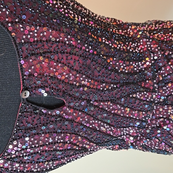 Vintage Ricki Freeman for TJ Nites beaded sequin formal tank top - Picture 4 of 10